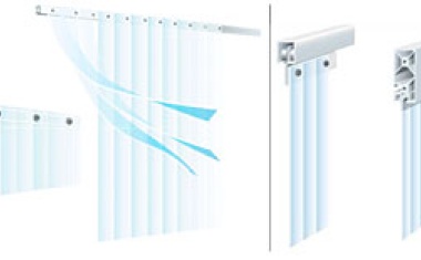 Lamellenvorhänge z.B. für die Abtrennung von Reinraumbereichen