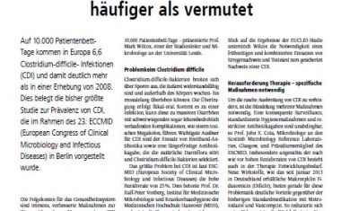 Clostridium-difficile-Infektionen häufiger als vermutet