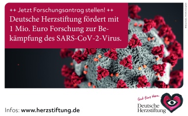 Deutsche Herzstiftung stellt 1 Million Euro für Forschung zur Bekämpfung des SARS-CoV-2 Virus zur Verfügung