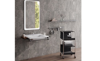 Waschtischsystem und Beistellwagen