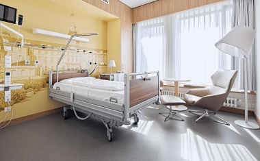 Im Klinikum Karlsruhe überzeugen Kautschuk-Beläge durch Funktionalität, Design und Langlebigkeit