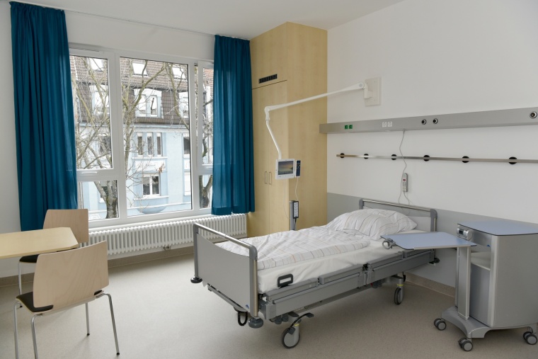 Patientenzimmer im neuen Bettenhaus  Fotos: Volker Daum/Bergmannsheil 