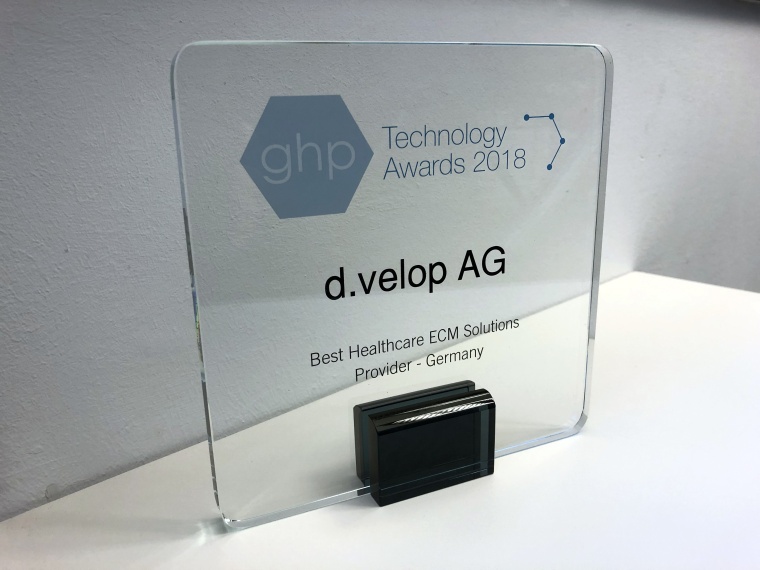 ECM-Hersteller d.velop ist stolz auf den ghp-Award als bester Anbieter von...