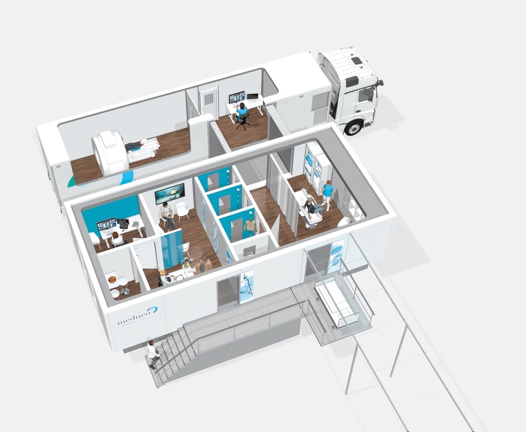 Durch die Kombination des medneo Trailers mit einer dauerhaft vor Ort...