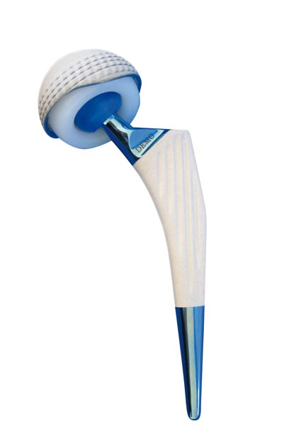 Abb. 5: Tripolare Pfanne SATURNE mit Inlay, Probekopf und Hüftschaft INTEGRALE...