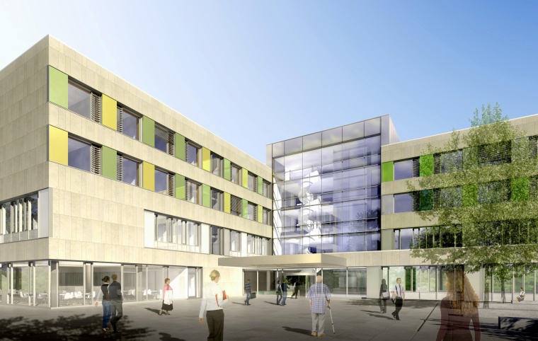 Green Hospital Klinikum Lichtenfels: Blick zum Haupteingang (Foto: Schuster...