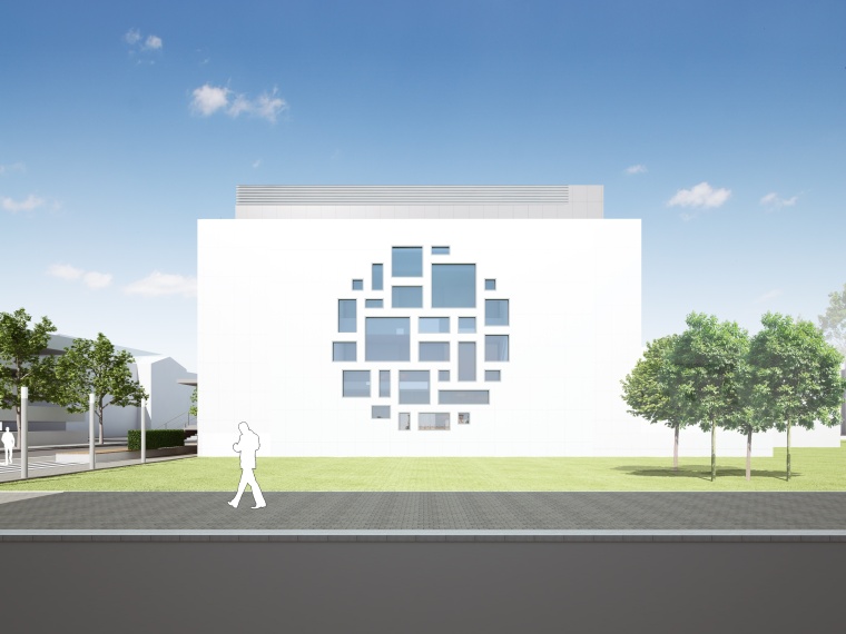 Die Visualisierung zeigt die Westseite des Neubaus für das MITS Foto: wörner...