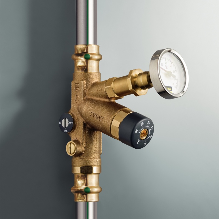 Easytop-Ventil für die Zirkulation in Gebäuden Foto: Viega