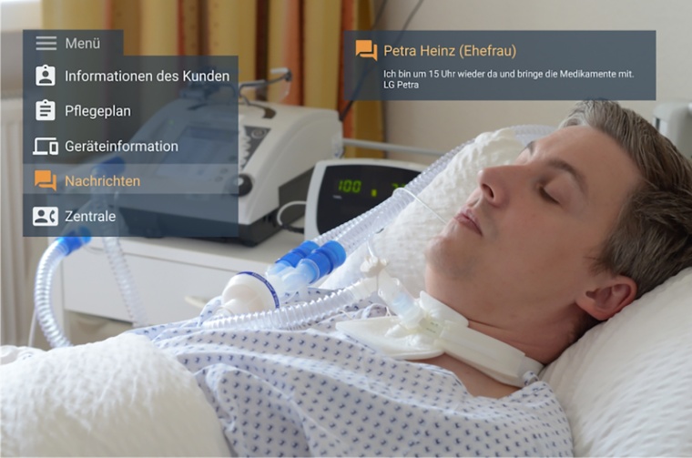 Verschiedene Infos und Nachrichten an andere Pflegende können über die...