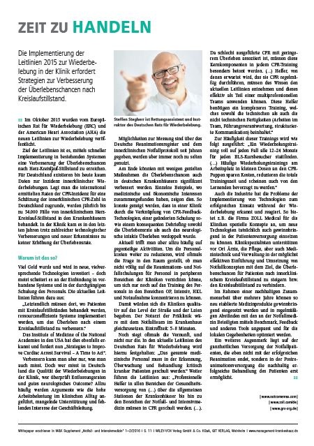 Photo: Implementierung der Leitlinien 2015 zur Wiederbelebung in der Klinik:...
