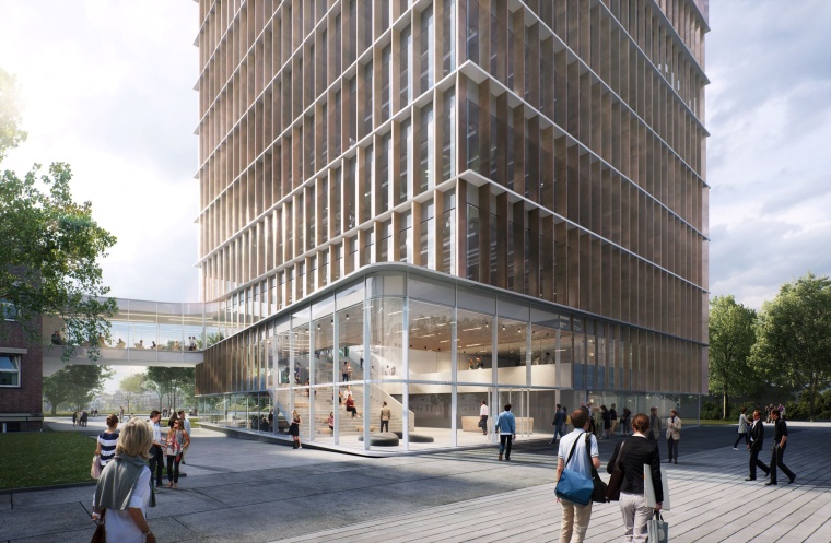 Die Plaza mit dem Eingangsbereich Foto: HDR / bloomimages