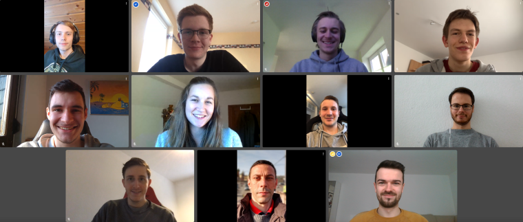 Das Projektteam bei einer Videokonferenz Anfang April.