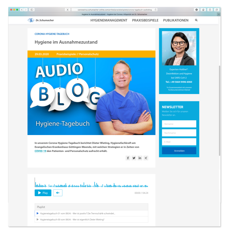 Teilt seine Erfahrungen mit dem Hygienemanagement in Zeiten von Corona: Dieter...