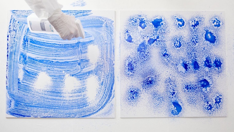 Händedesinfektion vor Augen führen.