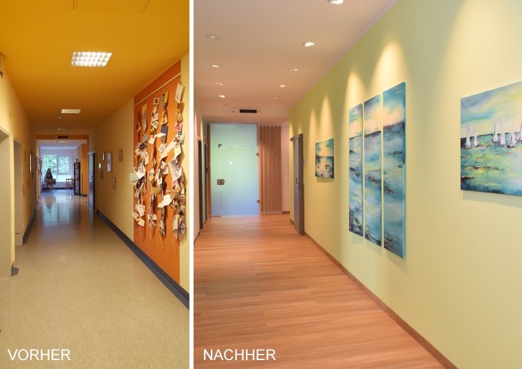 Flur vorher (links) und nachher (rechts)