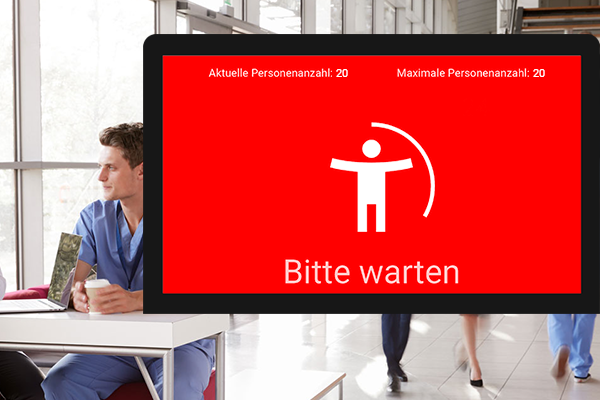 Bei Erreichen des Limits von 20 Personen wird eine Meldung an das Smartphone...