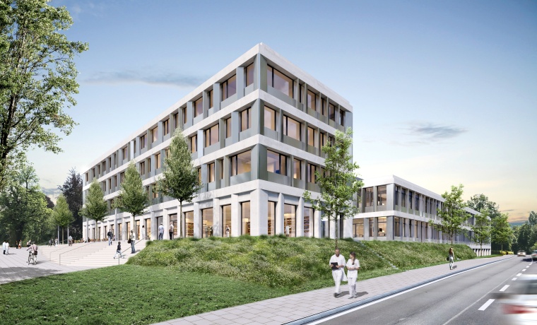 Der Erweiterungsneubau an der Parkstraße. © Planung: H2M Architekten,...