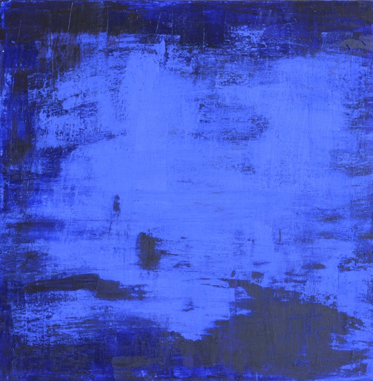 The deep blue, Pigmente, Acryl auf Leinwand. Bild: Sonja Graeff-Schimmelpfennig