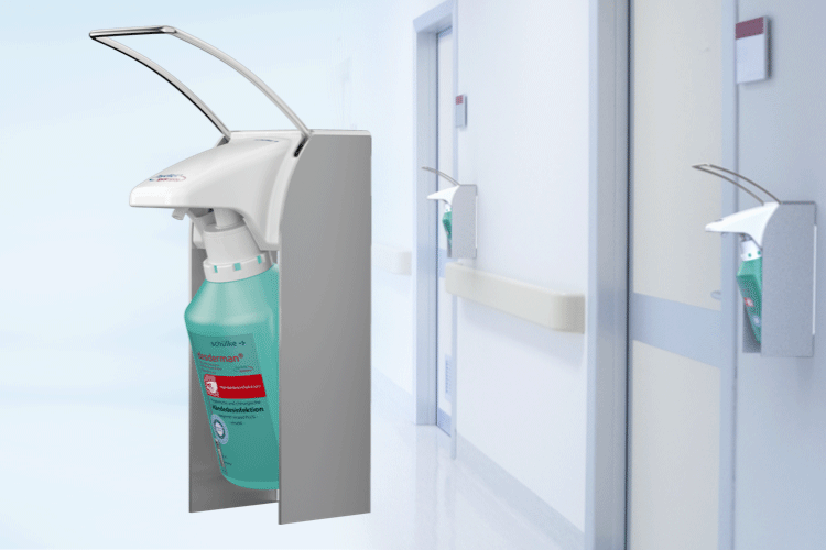 Eurospender Plus mit Nachrüstset und Hyclick-Flasche Foto: Schülke&Mayr