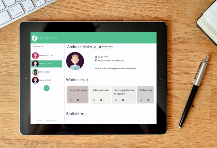 Die Aphasie-App von Limedix unterstützt wirksam die sprachlichen Leistungen...