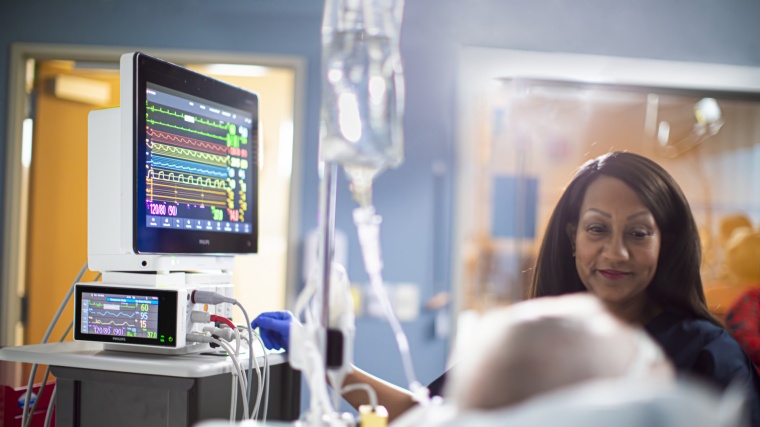 Philips Patientenmonitor IntelliVue in Betrieb Foto: Philips