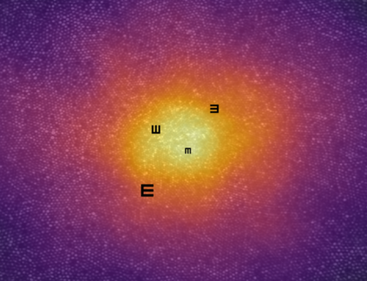 Das dicht gepackte Mosaik aus Zapfenphotorezeptorzellen im fovealen Zentrum...