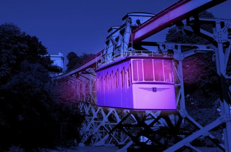 Visualisierung der beleuchteten Dresdner Schwebebahn, Foto: UKD