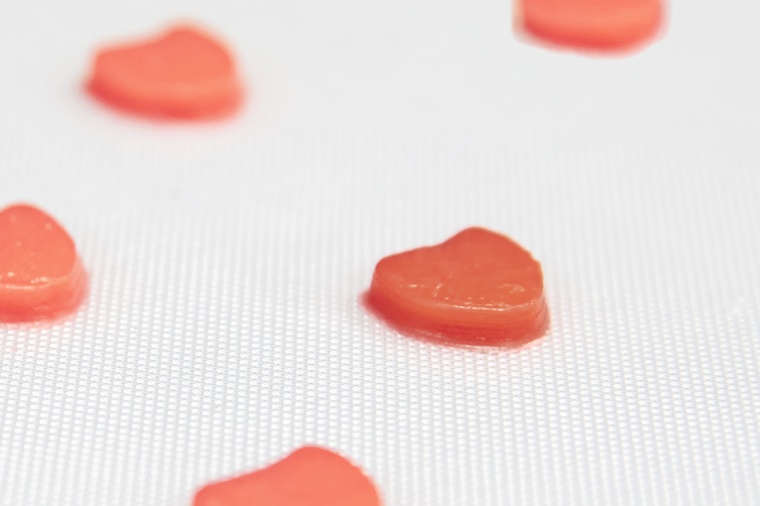 Himbeerherzen aus dem 3D-Drucker Foto: UKE