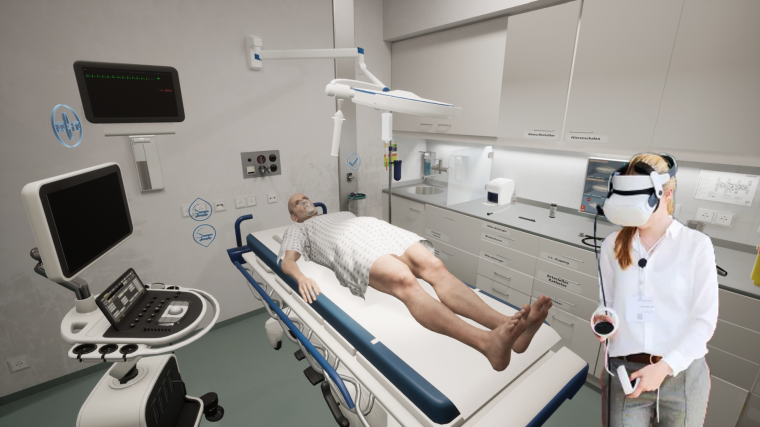 VR-Simulation in der Lehrklinik des Uniklinikums Würzburg. Foto: Annett...