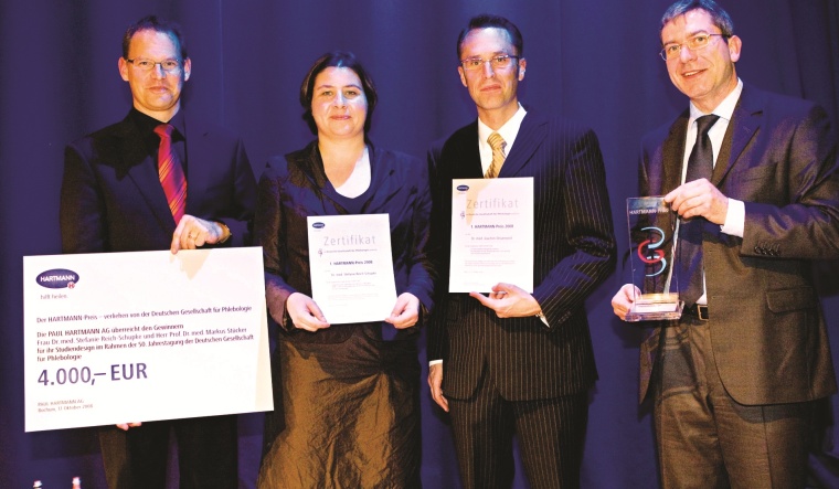 v.l.n.r.: Michael Leistenschneider, Paul Hartmann AG, Preisträgerin Dr. med....