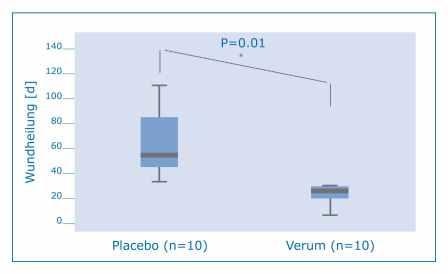 Bei Gabe von Glutamine Plus kann sich die Wundheilung bei traumatischen Wunden...