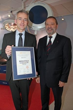 Berchtold-Geschäftsführer Theo Fritz und CMO Georg Frosch freuen sich über...