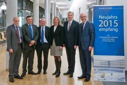 Beim Neujahrsempfang des Universitätsklinikums Heidelberg 2015 (von rechts):...