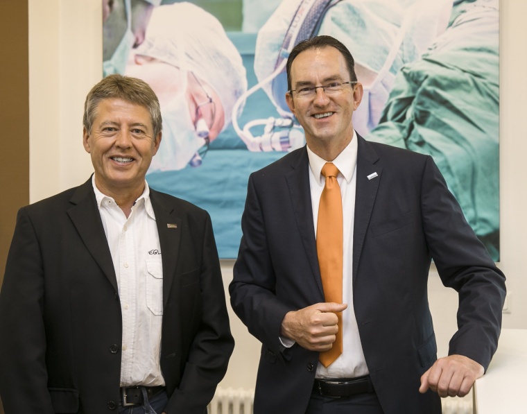 CIO Reinhard Harweg und Geschäftsführer Dr. Andreas Goepfert Foto: Klinikum...