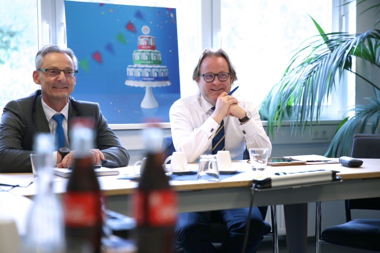 Michael Aupke (links) und Jens Schumacher (rechts) beim Interview.