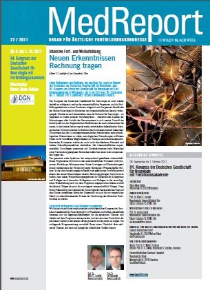 MedReport 27 2011 zum 84. Kongress der Deutschen Gesellschaft für Neurologie...