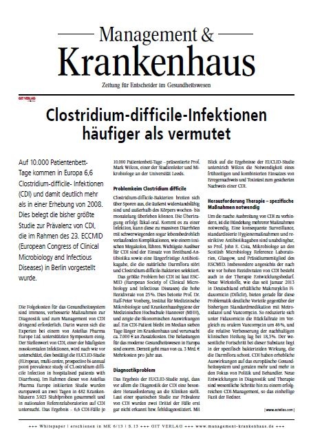 Clostridium-difficile-Infektionen häufiger als vermutet