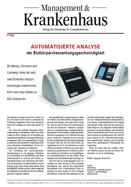 Automatisierte Analyse der Blutkörperchensenkungsgeschwindigkeit
