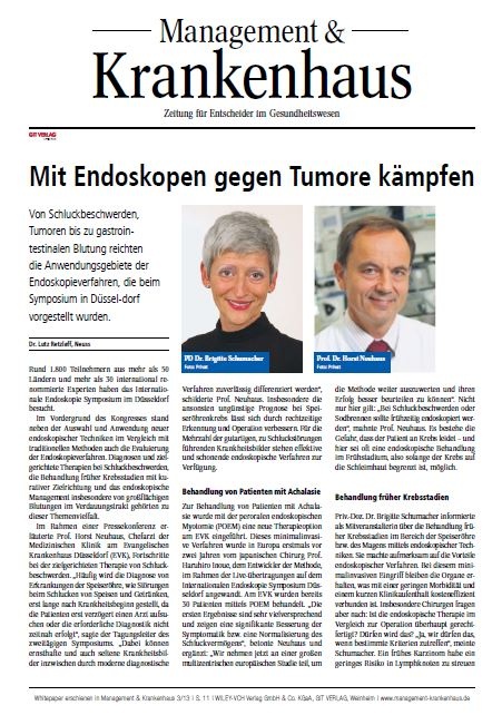 Mit Endoskopen gegen Tumore kämpfen.