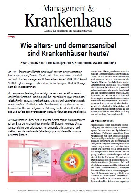 Wie alters- und demenzsensibel sind Krankenhäuser heute?