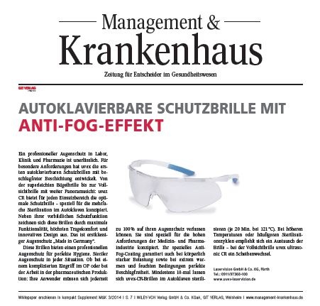 uvex CR: Autoklavierbare Schutzbrille mit Anti-Fog-Effekt