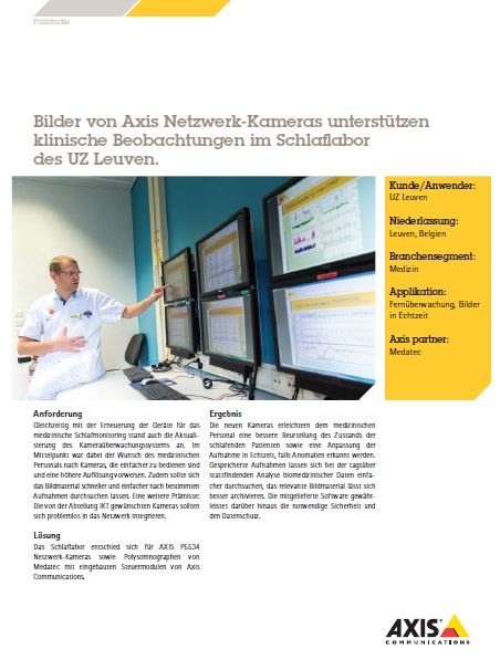 Axis Netzwerk-Kameras unterstützen klinische Beobachtungen im Schlaflabor des...