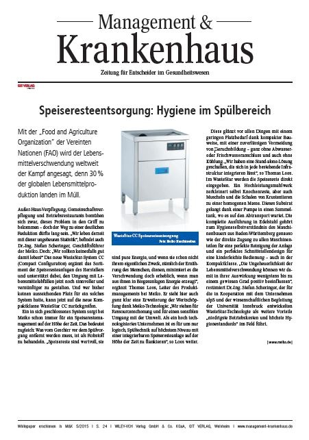 Das neue WasteStar-System CC (Compact Configuration) ergänzt das Sortiment der...