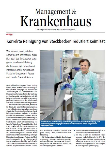 Korrekte Reinigung von Steckbecken reduziert Keimlast