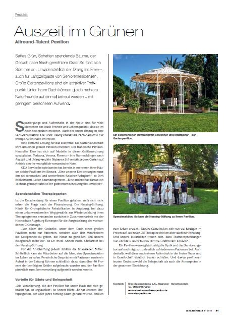 Auszeit im Grünen -Allround-Talent Pavillon