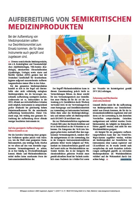 Aufbereitung von semikritischen Medizinprodukten