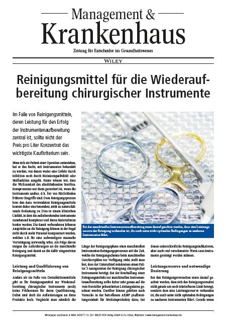 Im Falle von Reinigungsmitteln, deren Leistung für den Erfolg der...