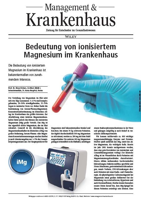 Bedeutung von ionisiertem Magnesium im Krankenhaus