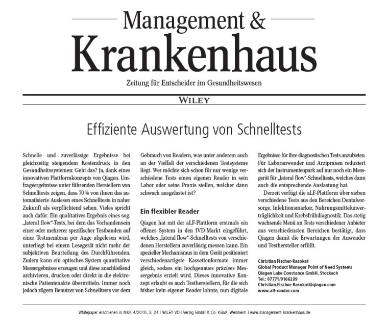 Effiziente Auswertung von Schnelltests