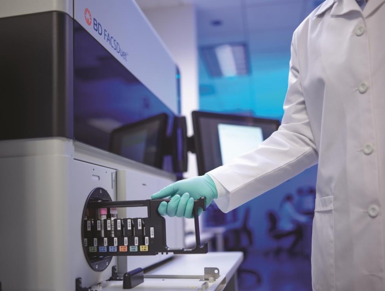 Probenbeladung BD FACSDuet: Barcodes auf dem Proben-Rack und den...